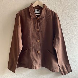 Flax | Brown Linen Cardigan Jacket